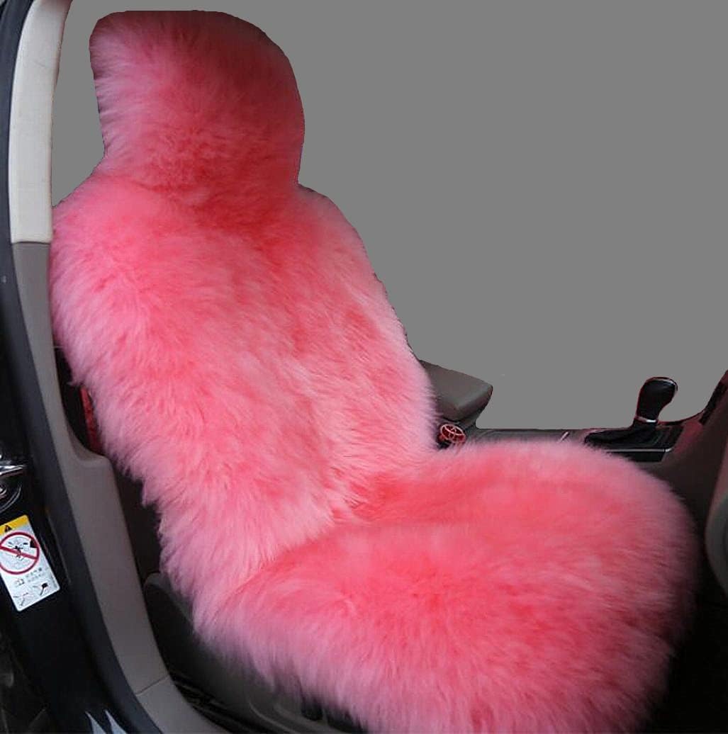 Sisha-A Winter Warm Authentic Australia Sheepskin Car Seat Cover Luxury Long Wool Front Seat Cover Fits Most Car, Truck, SUV, or Van (Purple)