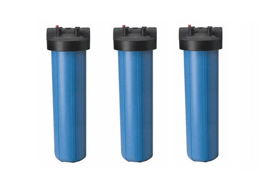 3 Big Blue Housing/Canisters 1 NPT w/ Pressure Relief for 4.5 x 20 FILTER/CARTRIDGES