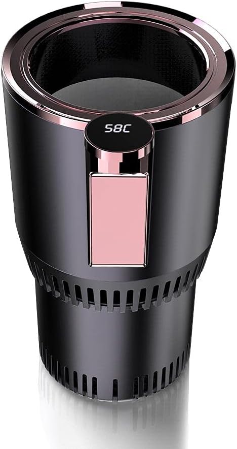 Car Cup Warmer Cooler 2 in 1 Auto Car Cup Holder Smart Cooler Warmer Heater Car Cooling and Heating Cup Holder for Coffee Beverage Milk (Purple gold)