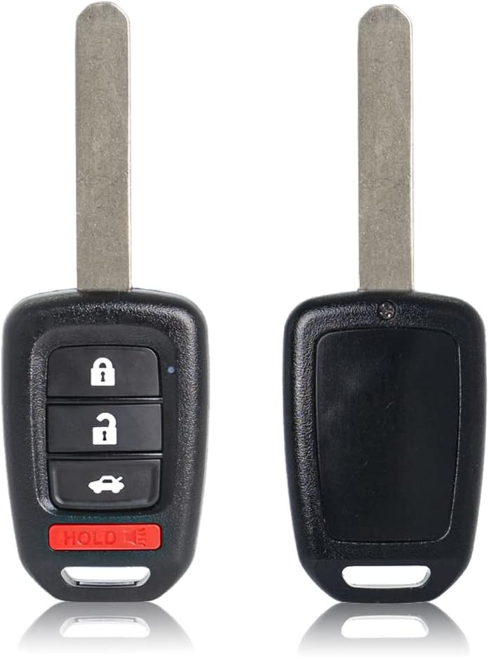 MechanMagic Key Fob Remote Replacement Fits for Honda Civic 2016 2017 2018 2019 2020/Accord 2016 2017 MLBHLIK6-1TA Keyless Entry Remote Control Uncut 4 Buttons 433Mhz (35118-T2A-A60)