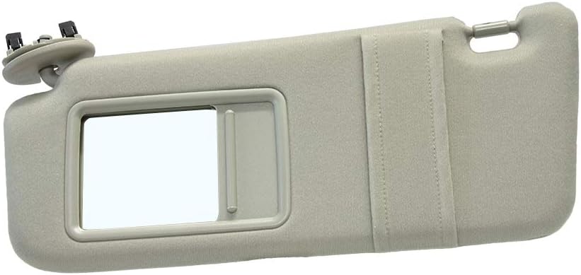 Right Passenger Side Sun Visor Replacement for 2007 2008 2009 2010 2011 Toyota Camry & Camry Hybrid Without Sunroof (Gray)