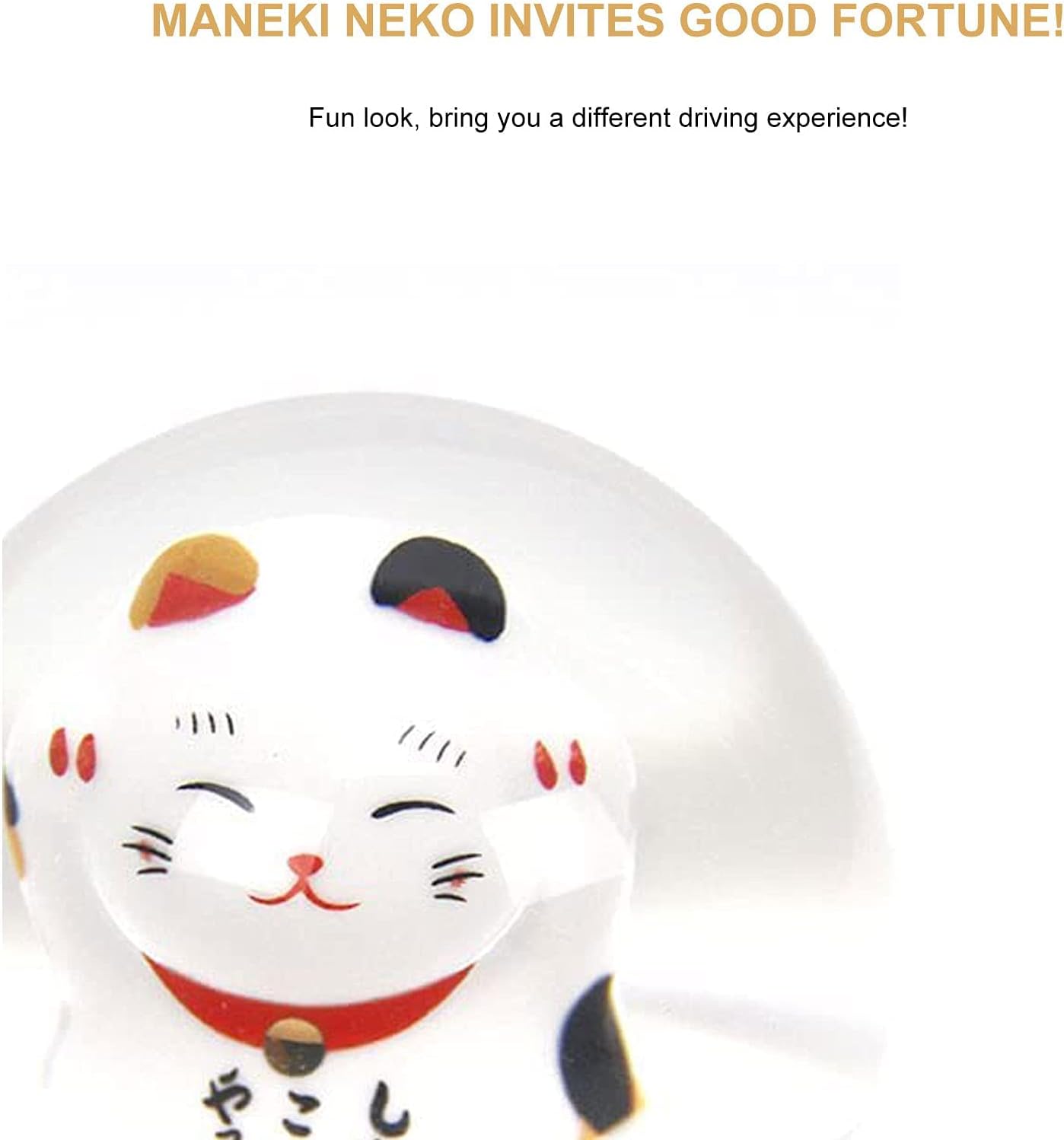 RYANSTAR Universal Acrylic Shift Head Cute Fortune Lucky Cat Round Ball Shift Knob Manual Gear with 3 Thread Adapters M12X1.25 M10X1.5 M10X1.25 M8x1.25 Adapter for Car Repair Refit