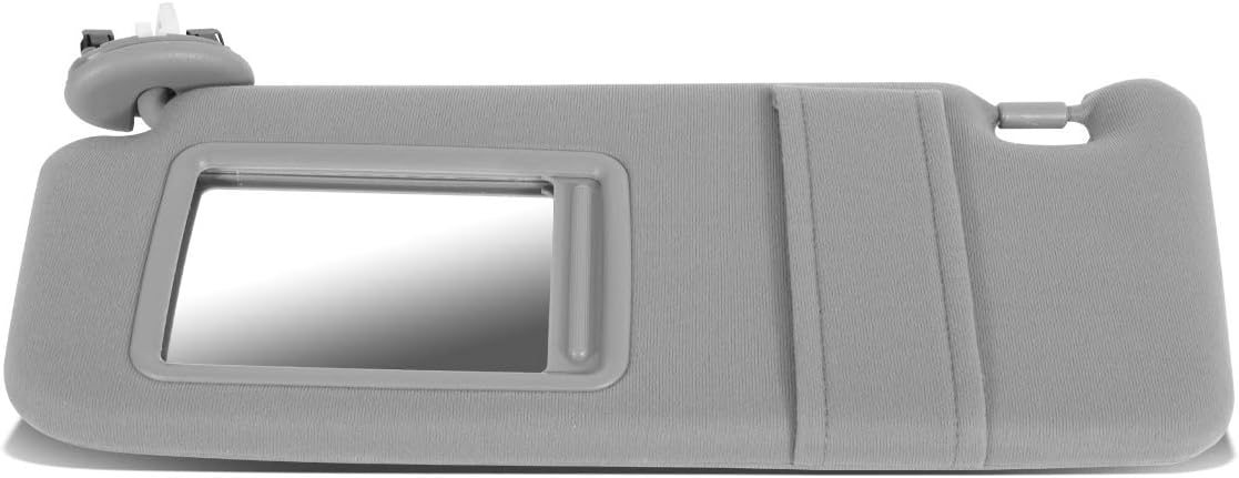 DNA MOTORING Left Driver Side Sun Visor Compatible with 07-11 Camry, 74320-06800-B0 7432006310B2 7432006311B2 7432006312B2 7432033F00B, ZTL-Y-0156-GY