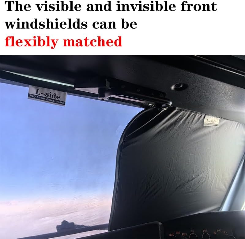 Easyflighter B737 Aircraft Cockpit Sunshade （Double-Faced） (B737 Front Half Visible)
