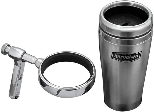 Kuryakyn 1463 Universal Drink Holder with Stainless Steel Mug