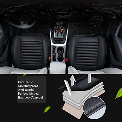 HONCENMAX Car Interior Seat Cushion Cover Pad Mat for Auto Car Supplies PU Leather Bamboo Charcoal [Without Backrest] - 2+1 Front & Rear Seat Covers