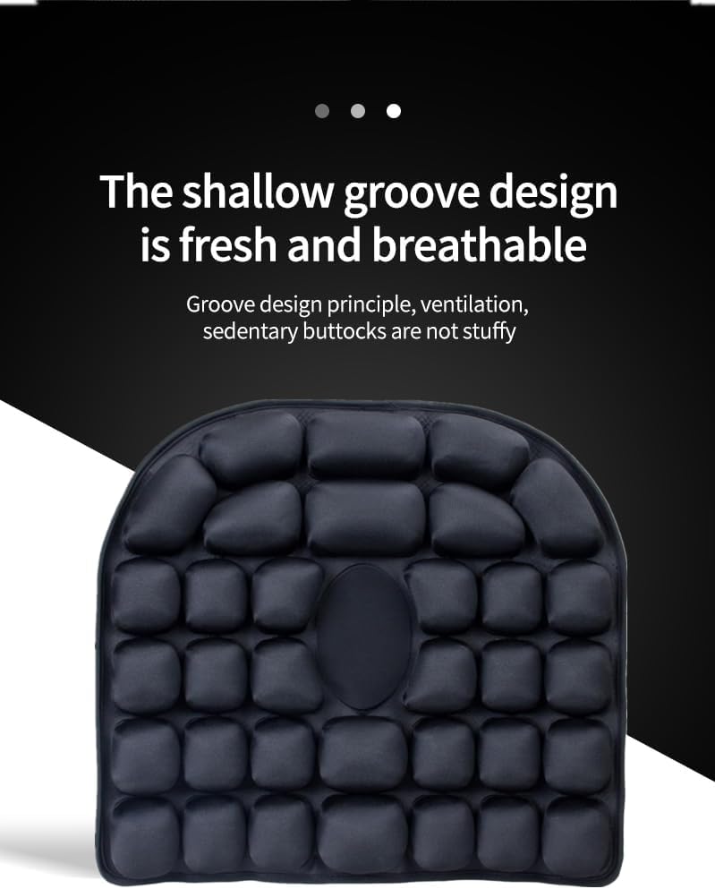 Sondur Travel Cushion, 3D Air Inflatable Seat Cushion, Portable Pressure Relief Seat Cushion, Lightweight Foldable for Car Seat, Airplane, Office, Wheelchair