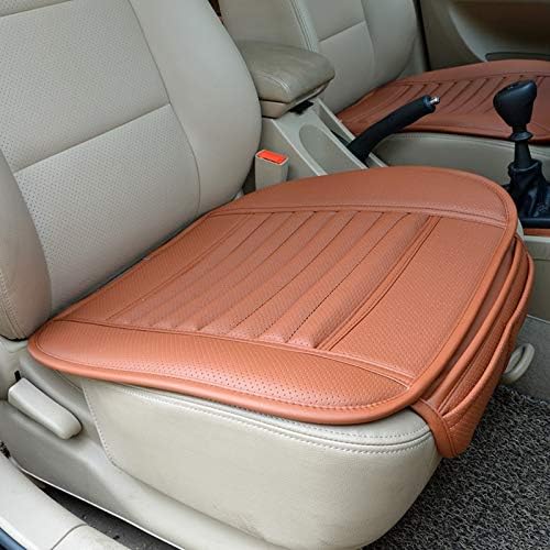 HONCENMAX Car Seat Cover Cushion Pad Mat Protector - Car Interior Accessories - for Sedan SUV PU Leather - Without Backrest - 2 Front Seat Covers & 1 Rear Seat Cover Orange