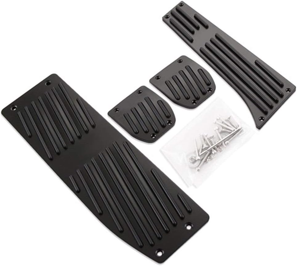 Aluminum Foot Rest Pedals Set Fit for BMW E30 E36 E46 E87 E90 E91 E92 E93 M3 M Tech at MT Silver Black Color (Color Name : Black 4PCS MT)