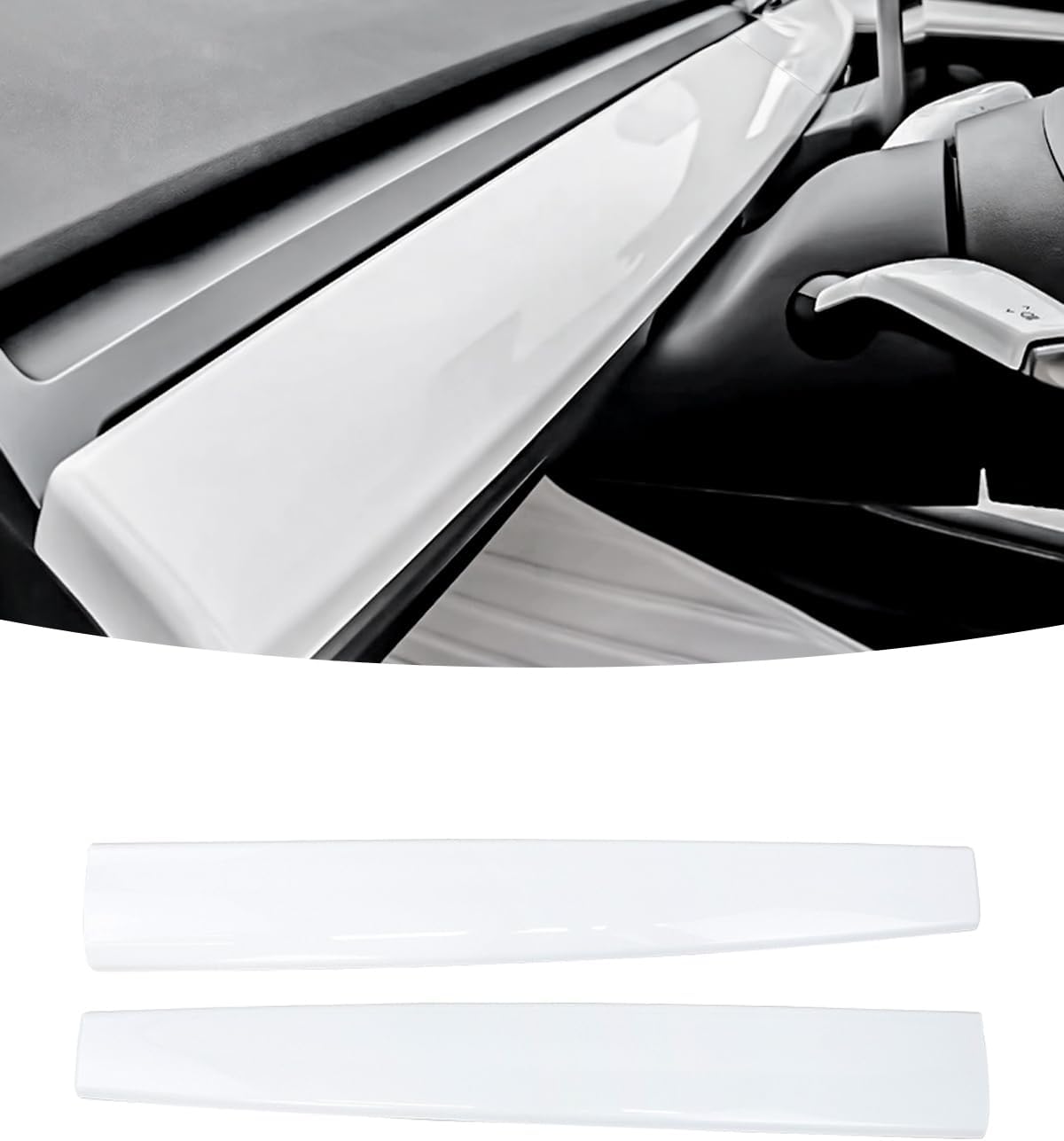 KKTR-CAR Dashboard Cover Wrap and Front Door Inner Armrest Panel Cover Trim Compatible with Tesla Model 3 2021-2023 Model y 2020-2025,NOT for Performance (Matte Carbon Fiber Pattern, 4pcs)