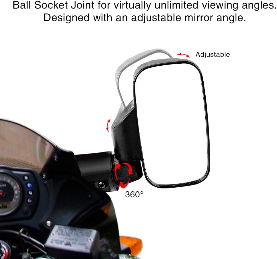 for polaris rzr accesorios-Acouto Adjustable Motorcycle Rear view Mirror Rear View Side Mirror for UTV Polaris Ranger RZR Canam