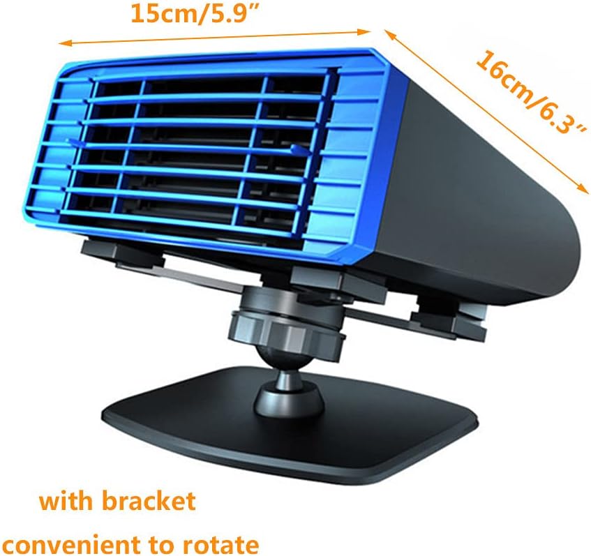 Riloer Portable Car Heater Windshield Demister Window Defroster, 360° Rotatable Fast Heating Cooling Fan Automobile Windshield Defogger for Summer & Winter (12V 120W)