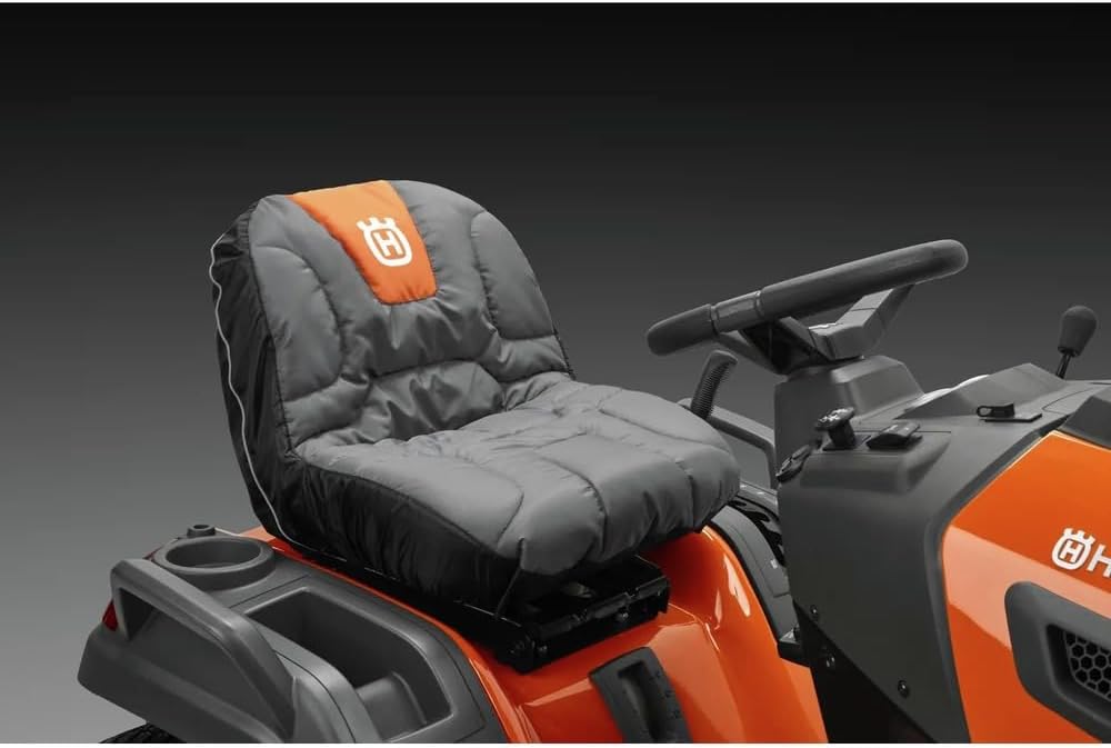 Husqvarna Tractor Seat Cover Riding Mower Accessories, Orange/Gray