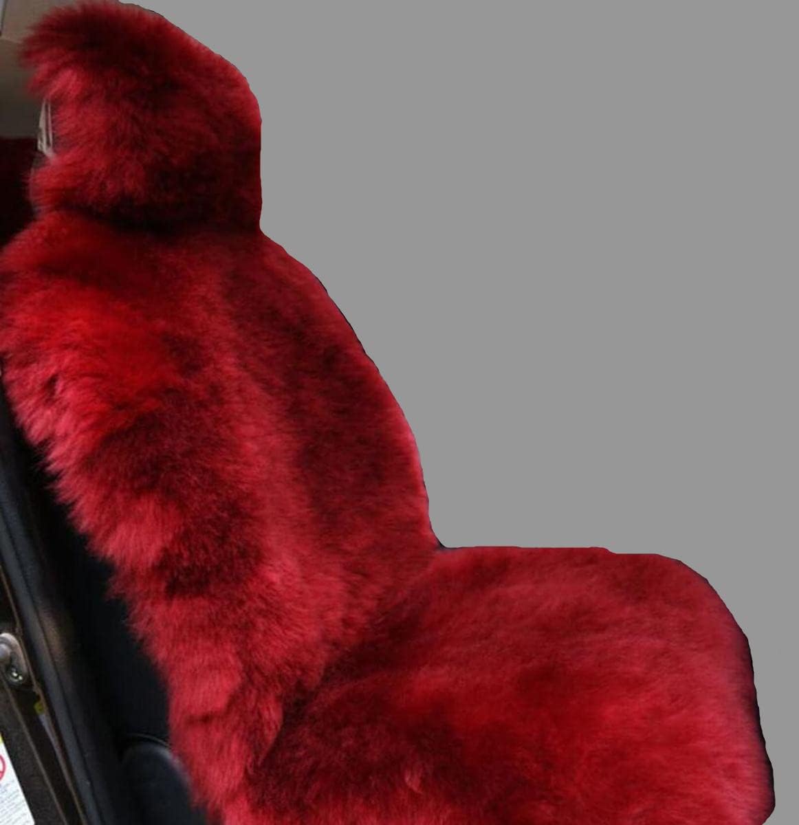 Sisha-A Winter Warm Authentic Australia Sheepskin Car Seat Cover Luxury Long Wool Front Seat Cover Fits Most Car, Truck, SUV, or Van (Purple)