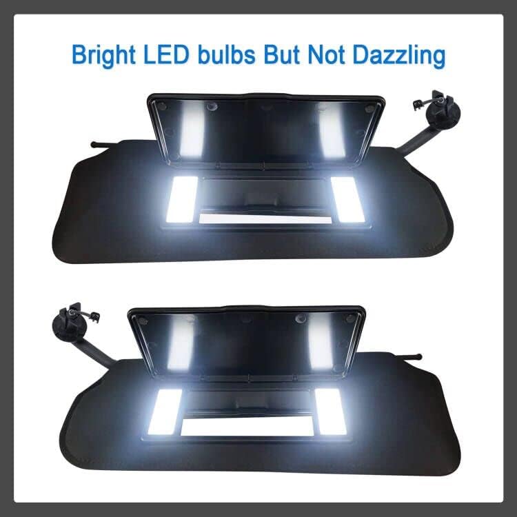 BUSIDN Automotive Sun Visor with Updated Bright LED Lights Sunvisors Replacement for Corvette C5 Chevrolet 1997-2004 Replaces 10442033 10442034 Left Driver and Right Passenger Side