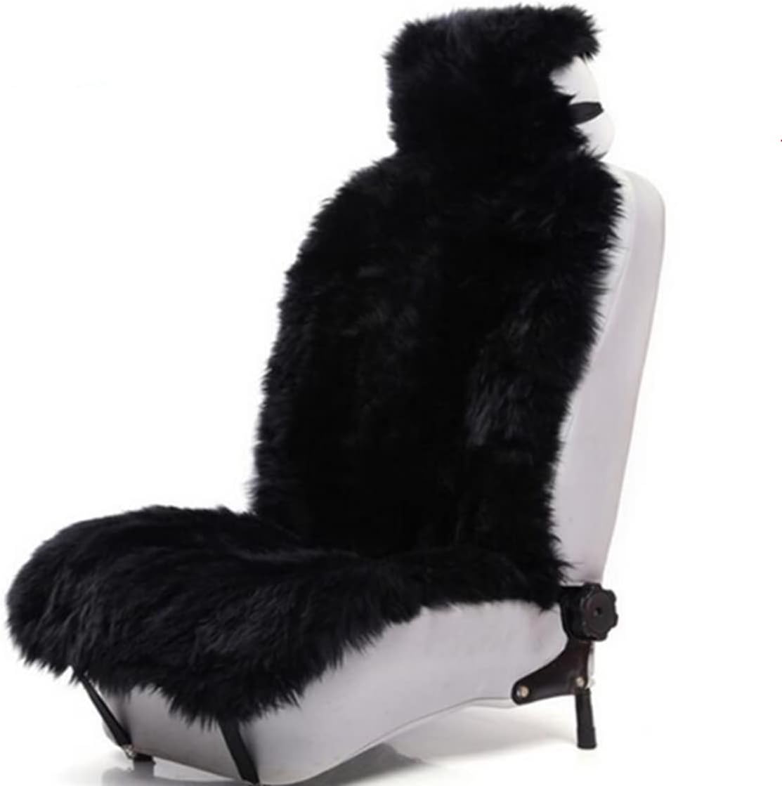 Sisha-A Winter Warm Authentic Australia Sheepskin Car Seat Cover Luxury Long Wool Front Seat Cover Fits Most Car, Truck, SUV, or Van (Purple)