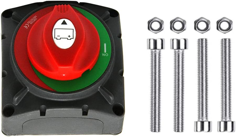 Battery Switch 12-48 V 600A Continuous Battery Power Cutoff Master Switch Disconnect Isolator for Car Vehicle RV ATV UTV Marine Boat On Off Position (On/Off, High Current)