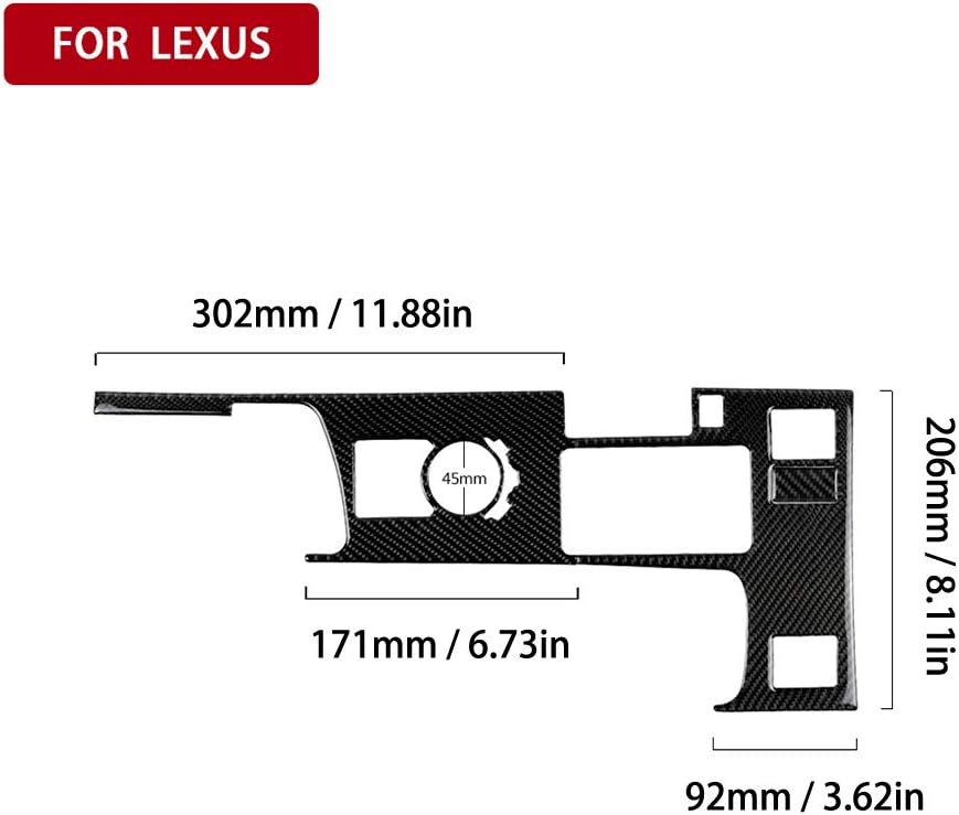 LOVFASHION Gear Shift Panel Cover Frame Trim for Lexus IS250 IS300 2013-2018, Car Interior Decoration Carbon Fiber Texture,2PCS