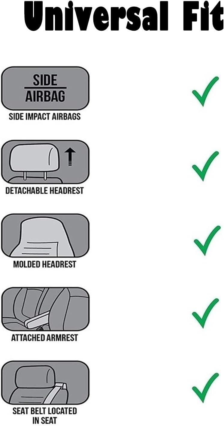 Altlue Real Genuine Sheepskin Seat Covers for Cars SUV Trucks Van RV Front Seats Sheepskin Car Seat Covers Sheepskin Auto Seat Covers Fuzzy Fleece Fur Car Seat Covers Universal Black (1 Piece)
