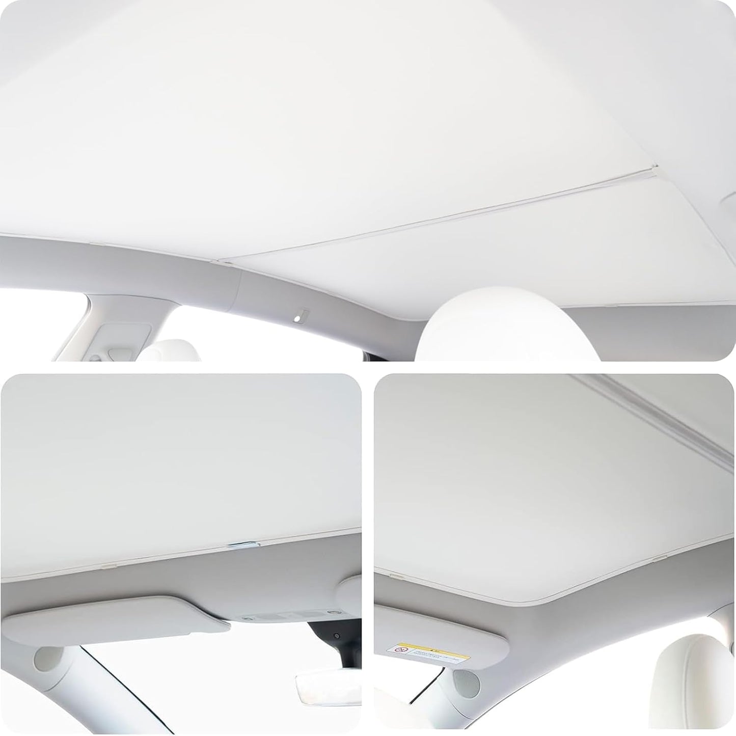 CYBERBEANS Shade for Tesla Model Y Glass Roof Sunshade Accessories 2025 2024 No Sag Foldable Retractable Sunroof Heat Insulation Cover Top Window UV Sun Blocking Heat