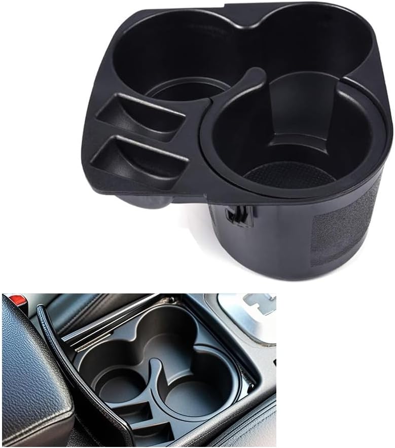 G-PLUS Center Console Cup Holder Insert Compatible with Ford Super Duty F250 F350 F450 1999 2000 2001 Cupholder Black