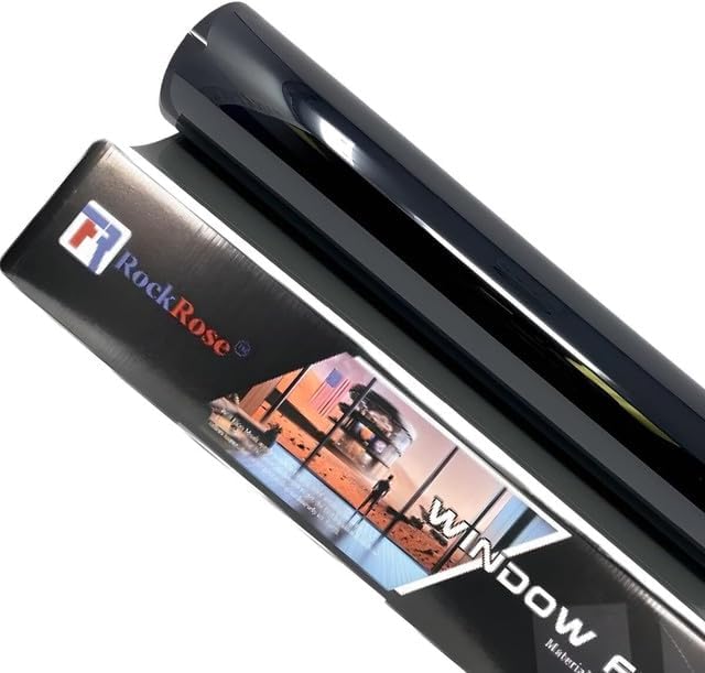 Rockrose Charcoal 2PLY Premium Carbon 5% VLT Car Tint 24 in x 100FT Professional Window Tint Heat, UV, and IRR Block Tint for Cars or Building Adhesive Film Easy Shrink, Plotter Friendly