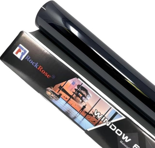 Rockrose Charcoal 2PLY Premium Carbon 5% VLT Car Tint 24 in x 100FT Professional Window Tint Heat, UV, and IRR Block Tint for Cars or Building Adhesive Film Easy Shrink, Plotter Friendly