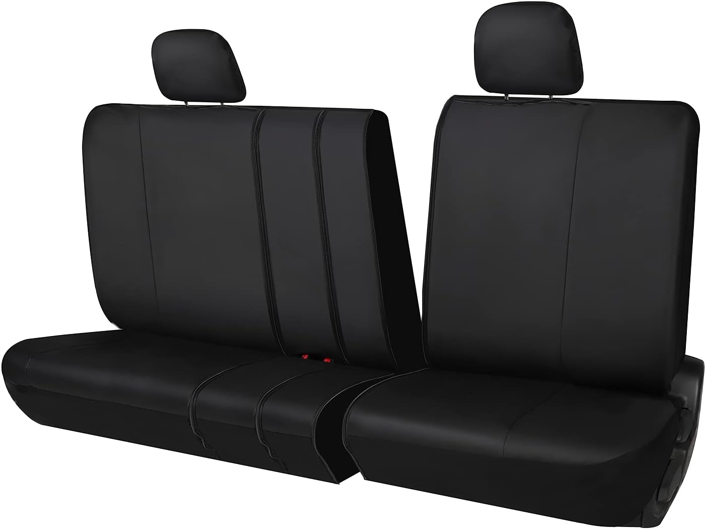 Season Guard SUV 3rd Row Rear Bench Seat Cover for All Split Back Seats; for Folding Bench with 60 40 or 40 60 or Fixed Third Row Backseat; Easy to Clean; Universal; Black Faux Leather