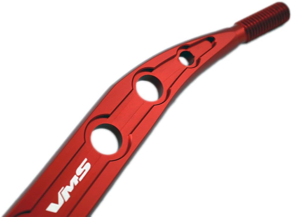 VMS Racing Dual Bend SHORT THROW SHIFTER in RED CNC Aluminum for Honda Civic (88-00) and Del Sol (93-97) EK EK4 EK9 EM1 EF EF9 EG EG6 EJ1 D15 D16 B16 B18 JDM 88 89 90 91 92 93 94 95 96 97 98 99 00 1988 1989 1990 1991 1992 1993 1994 1995 1996 1997 199