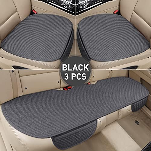 hikeaglauto Car Seat Covers Cushion Pad 2PCS for Auto Supplies Universal Anti-Slip, Prevent Leather Seats from Burning in Summer & Jeans Fading(3Pcs Gray)
