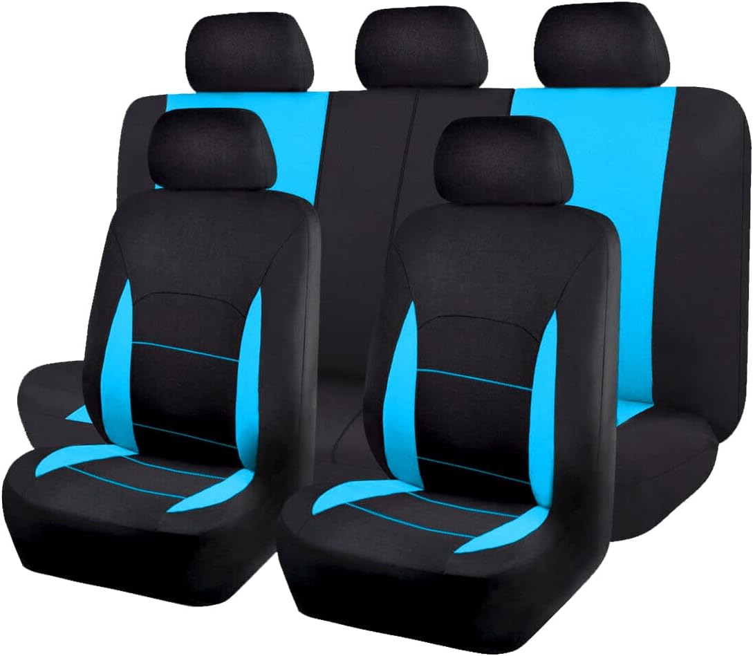 Flying Banner Car Seat Covers Front Seats Rear Bench Polyester Car Seat Protectors Easy Installation Split Rear Bench Classic Man Lady Truck (Comp Set, Pink Black and Light Pink.
