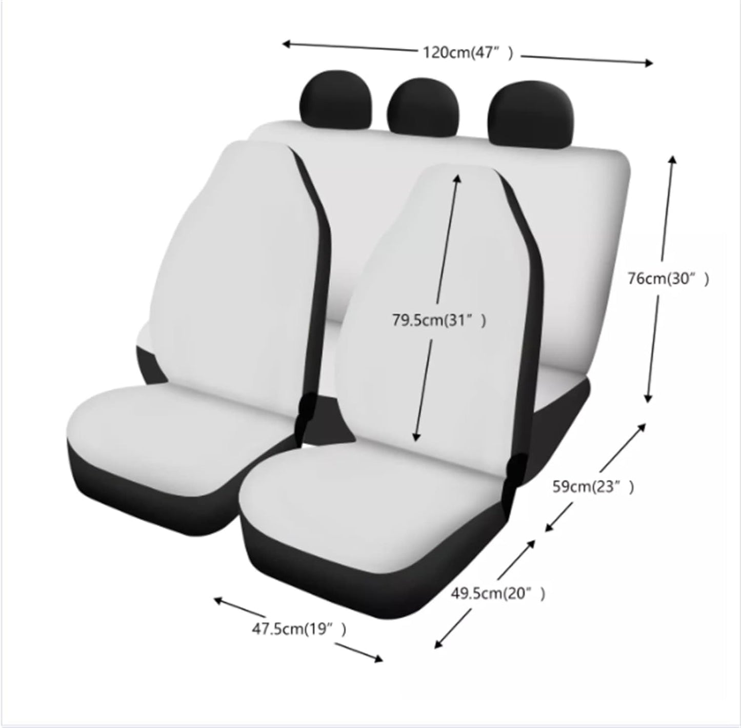 DISNIMO Spider Eyes Car Seat Cover Full Set for Women for Halloween Decorations, 4pcs Breathable Front Seat Rear Backrest Cover Soft Fabric Rear Bottom Bench Cover Universal Fit for Trucks Sedan SUV