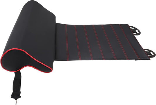 otoez Faux Leather Car Seat Extender Chair Leg Extender Comfortable Leg Support Pillow Extended Auto Seat Cushion (Black & Red)