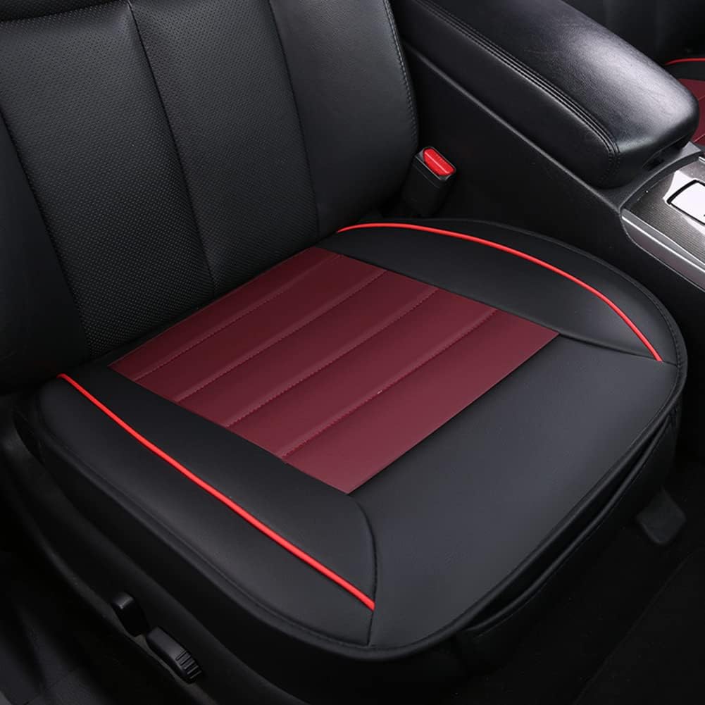 HONCENMAX Car Seat Cover Cushion Pad Mat Protector for Auto Supplies for Sedan Hatchback SUV PU Leather [Without Backrest] 2+1 Front Seat Covers&Rear Seat Cover