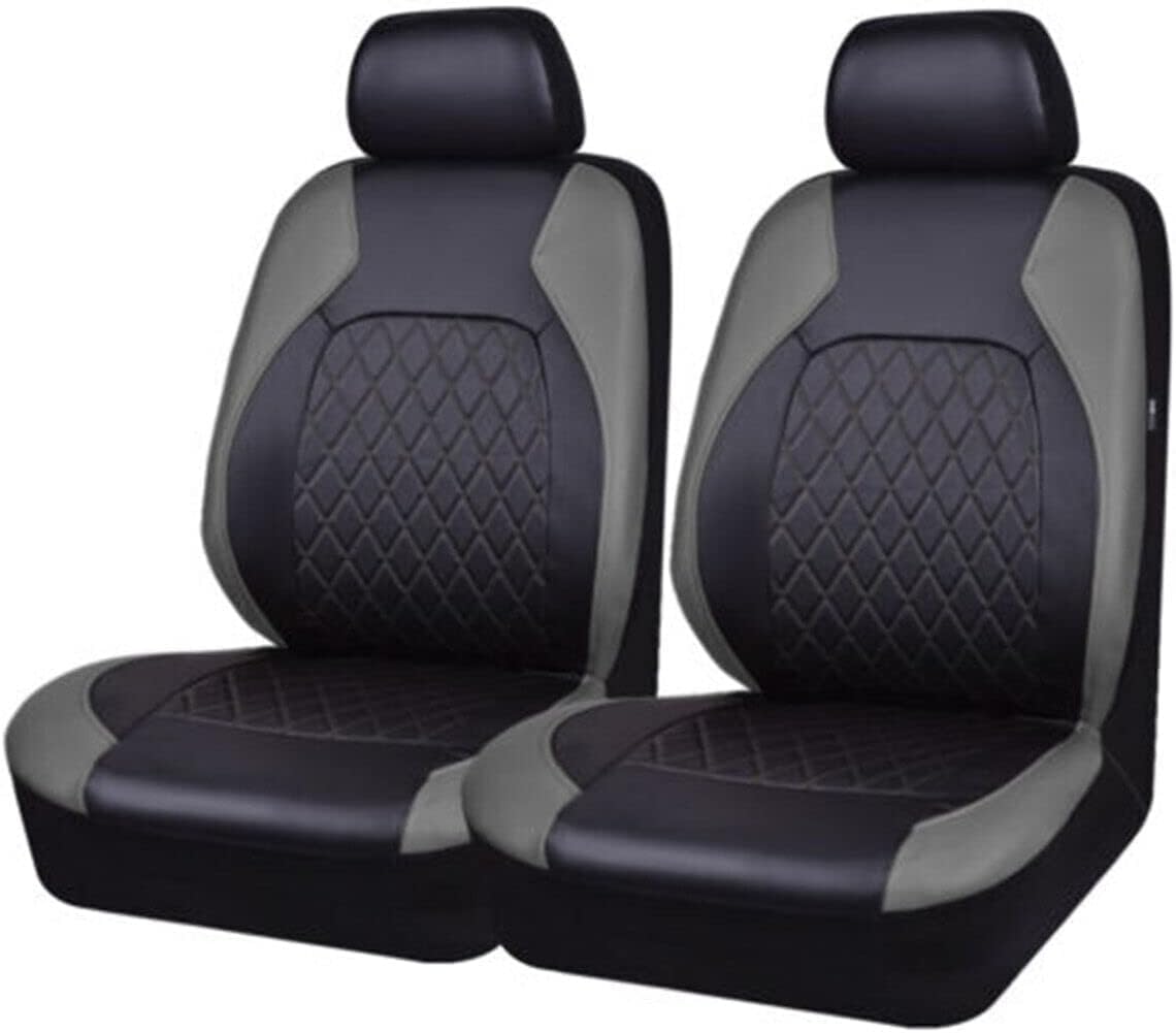 GEBBEM Car Seat Covers for Hyundai Kona/Encino 2018 2019 2020 2021 2022 2023 2024, 9 Pcs Full Sets Leather Non-Slip Waterproof Breathable Seat Protector Interior Accessories,Grey