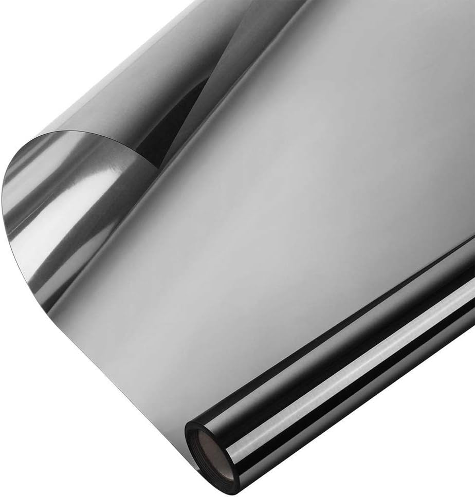 WochiTV Total Blackout Window Film 100% Light Blocking Non Adhesive No Residue Removable Opaque Static Cling Privacy Glass Tint for Home Bedroom Darkening Heat Control (35.4 in x 16.4 Ft)