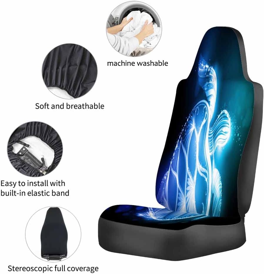 Pehede Carseat Cover Shine Sea Turtle Fantasy Ocean Lifes Ideal Seat Cover for Cars Universal Protector for Auto Truck Van SUV 2Pcs