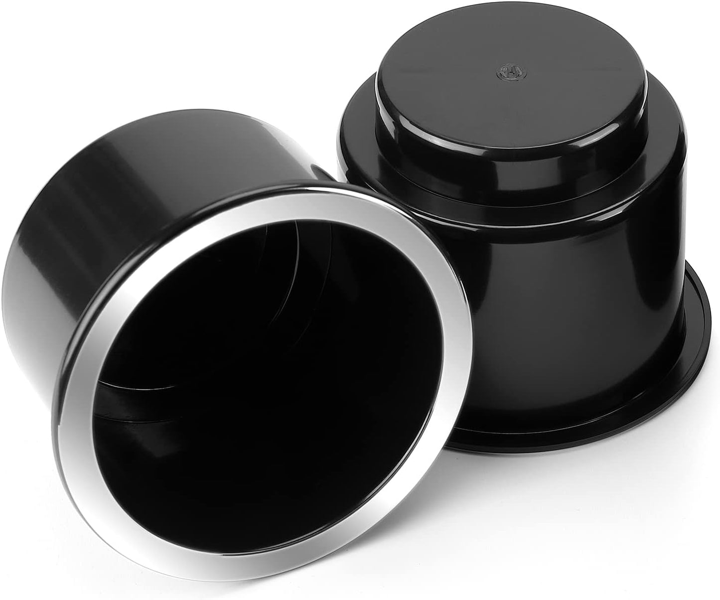 JOYTUTUS Cup Holder Insert 6pcs for RV Boat Car Couch Golf Cart - Elegant Chrome, Large Plastic Universal Drop in Cup Holder for Pontoon Table Sofa