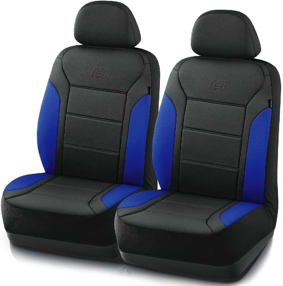 Skechers Memory Foam Car Seat Covers, Air Cool Mesh Thick Seat Covers, Slip-ins Front Seat Cover, Airbag Compatible, Automotive Comfort & Protection for Most Cars,Vans,Trucks, SUVs,Red