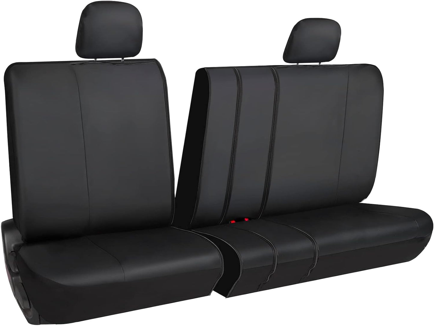 SG Edge SUV Rear Bench Seat Cover for All 2nd or 3rd Row Split Folding Back Seats, Fits 60/40 or 50/50 Split Bench Seats or 50/50 Rear Third Row Backseat, Universal, Easy to Clean, Black Faux Leather