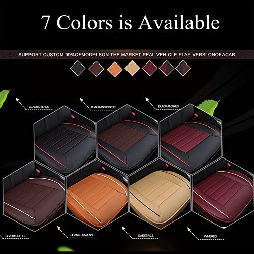 HONCENMAX Car Seat Cover Cushion Pad Mat Protector for Auto Supplies for Sedan Hatchback SUV PU Leather [Without Backrest] 2+1 Front Seat Covers&Rear Seat Cover
