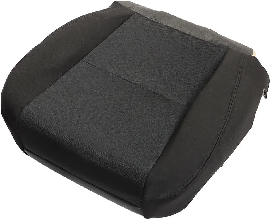 munirater LH Driver Side Bottom Cloth Seat Cover (Black) and Foam Cushion Pad Replacement for Silverado 2007-2014 1500 2500HD 3500HD