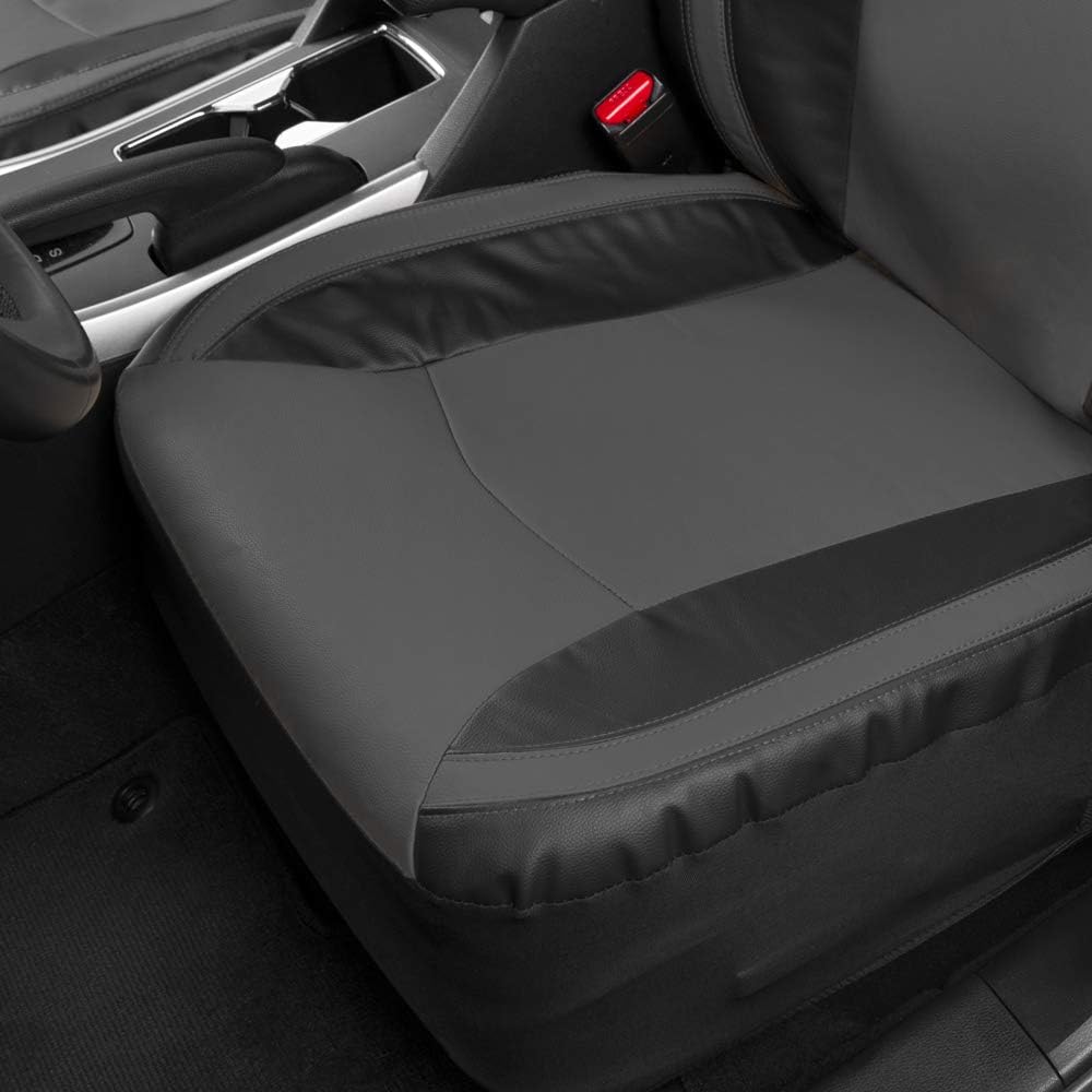 BDK Auto MTSC-424-CC: 2Pk Seat Cover (PVC)-Black/Charcoal
