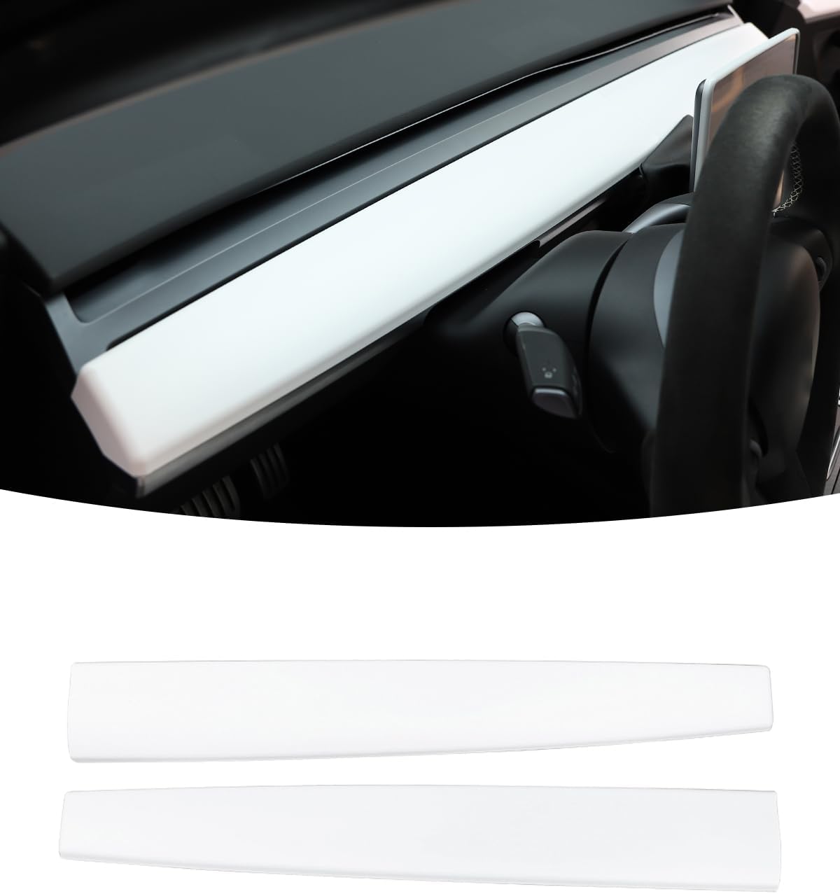 KKTR-CAR Dashboard Cover Wrap and Front Door Inner Armrest Panel Cover Trim Compatible with Tesla Model 3 2021-2023 Model y 2020-2025,NOT for Performance (Matte Carbon Fiber Pattern, 4pcs)