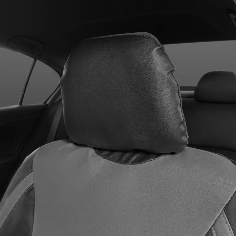 BDK Auto MTSC-424-CC: 2Pk Seat Cover (PVC)-Black/Charcoal