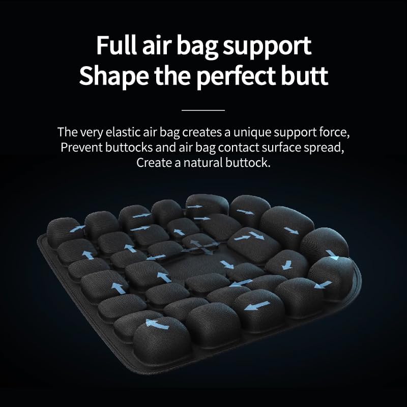 Sondur Travel Cushion, 3D Air Inflatable Seat Cushion, Portable Pressure Relief Seat Cushion, Lightweight Foldable for Car Seat, Airplane, Office, Wheelchair