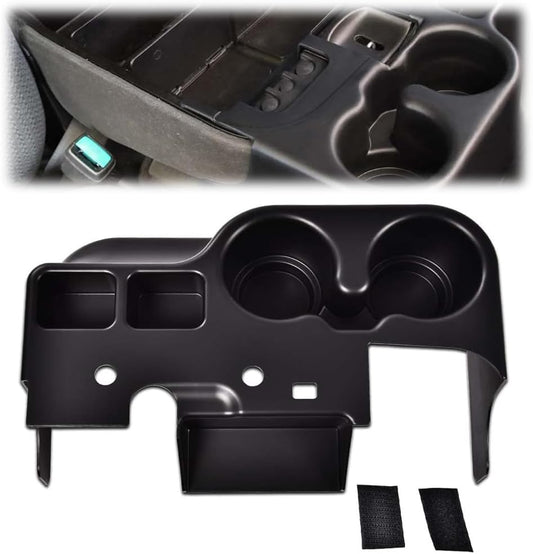 G-PLUS Center Console Cup Holder Insert Compatible with Ford Super Duty F250 F350 F450 1999 2000 2001 Cupholder Black