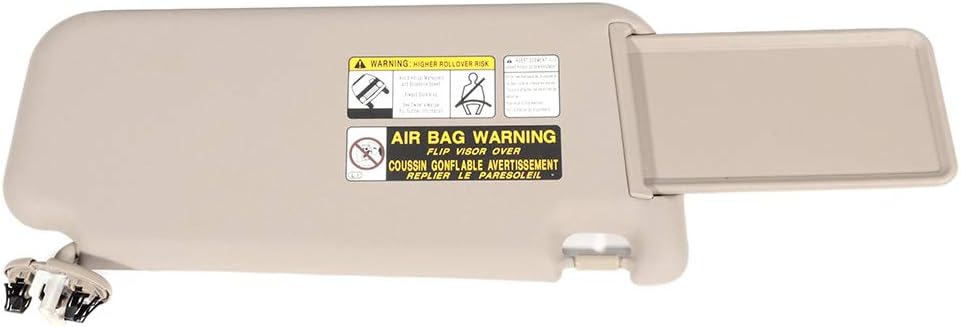 cciyu Beige Sun Visor Left Driver Side fit for 2006 2007 2008 2009 2010 2011 2012 2013 for Toyota RAV4 Sun Visor Assembly with Sunroof