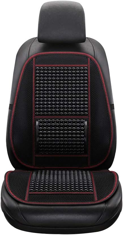 Vosarea Wood Beaded seat Cover car Driver seat Cushion Comfortable auto Full seat Cover Summer Lumbar Cushion (Black)