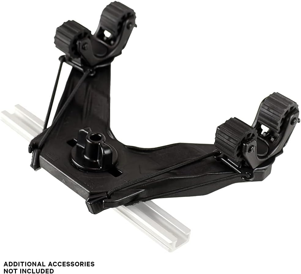YakAttack DoubleHeader with Dual RotoGrip Paddle Holders | Offset Kayak Paddle Holder | Multi-Accessory Track Mount | Includes SnapNStrap Tethers | Compatible with GearTrac & Most Kayak Tracks
